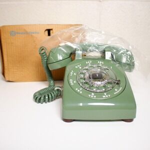 Western Electric Rotary Telephone 500 Avocado Olive Green NEW OLD STOCK with BOX